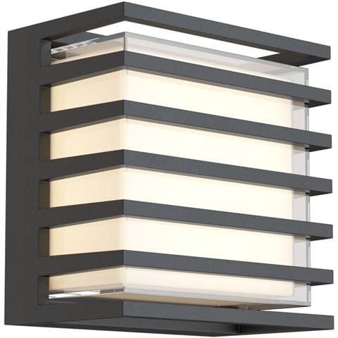 Lampada Da Parete Moderna Da Esterno Alluminio Nero Luce 10w Ip65 - Foto 1