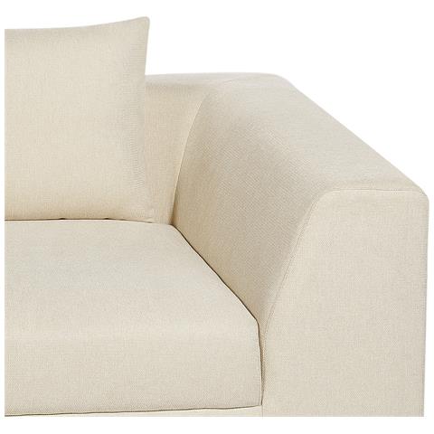 Divano 3 Posti Lermon Tessuto Beige - Foto 8