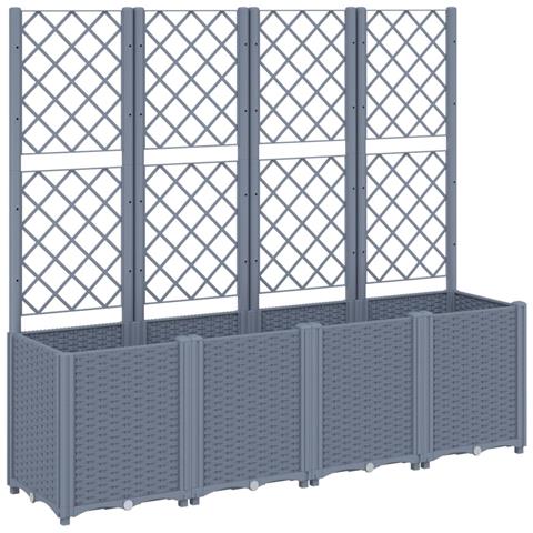 Fioriera Da Giardino Con Traliccio Grigia 160x40x140 Cm In Pp - Foto 2