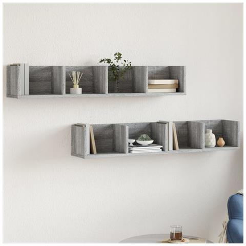 Mobili Parete 2 Pz Grigio Sonoma 99x18x16,5cm Legno Multistrato - Foto 1