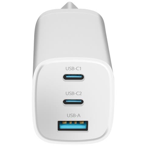 Caricabatterie 65 W 2x Usb-c E Usb Gan Carica Rapida Compatto, Bianco - Foto 2