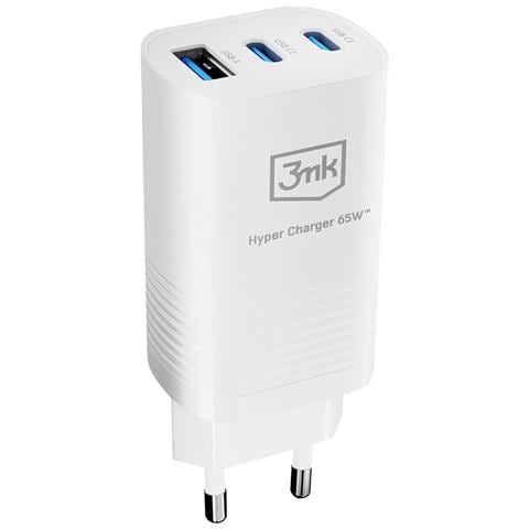 Caricabatterie 65 W 2x Usb-c E Usb Gan Carica Rapida Compatto, Bianco - Foto 1