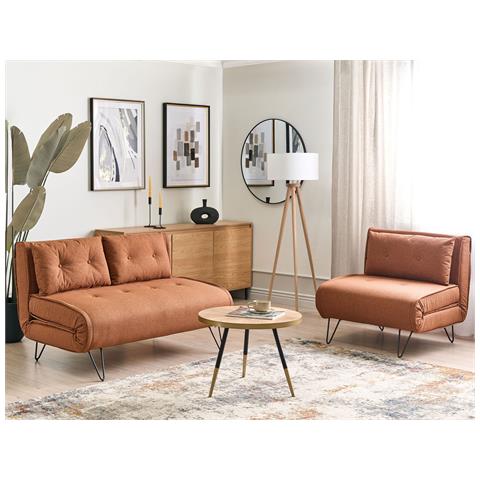 Set Da Salotto 3 Posti Vestfold Tessuto Arancione - Foto 1