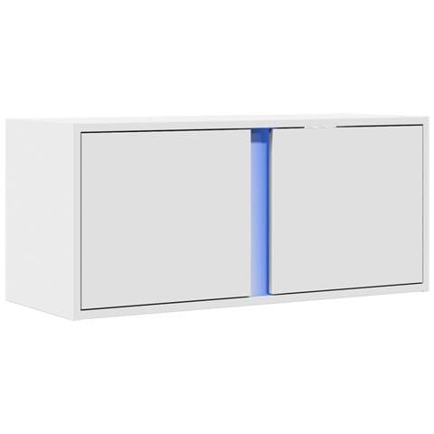 Mobile Tv A Parete Con Luci Led Bianco 80x31x35 Cm - Foto 3