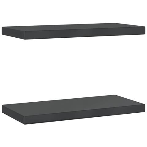 Mensole a Muro 2 pz 50x23,5x3 cm Nero in Acciaio Inossidabile - Foto 2
