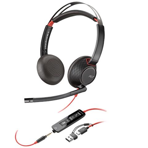 Cuffie stereo Blackwire 5220 con connettore USB-C + spina da 3,5 mm + adattatore USB-C /A - Foto 2