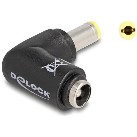 Adattatore Cc Da Spina 5,5 X 2,5 Mm A Presa 5,5 X 2,5 Mm Angolato A 90ã‚â° - Foto 1
