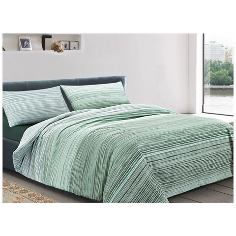 Copripiumino Sacco Piumone 100% Cotone Made In Italy Disegno Padel Matrimoniale Verde - Foto 1