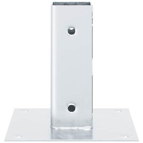 Basi per Pali Quadrate 4 pz Argento 46x46 mm in Acciaio Zincato - Foto 2
