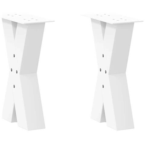 Gambe Tavolino Caffè A X 2 Pz Bianco 28x(42-43) Cm Acciaio - Foto 1