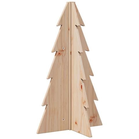 Albero Di Natale Decorativo In Legno 69,5cm Legno Massello Pino - Foto 2