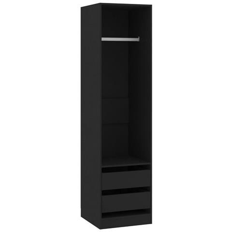 Armadio Con Cassetti Nero 50x50x200 Cm In Legno Multistrato - Foto 1