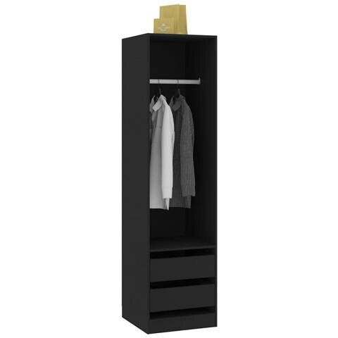 Armadio Con Cassetti Nero 50x50x200 Cm In Legno Multistrato - Foto 2