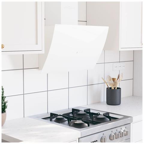 Lusso Casadino -  Cappa A Parete 60 Cm In Acciaio E Vetro Temperato Bianco - Foto 8