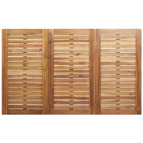 Set da Pranzo da Giardino 5 Pezzi in Legno Massello di Acacia , Tavolo da Pranzo Esterno 150x90x75 cm in Legno Massello di Acacia , Sedie da Giardino Impilabili 4 pz in Legno Massello di Acacia e Acciaio - Foto 7