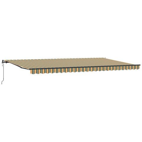 Ombrellone Retrattile Automatico Verde e Giallo 600x350 cm, Tessuto di Ricambio per Ombrellone  per Struttura 6x3.5 m Verde e Giallo - Foto 1
