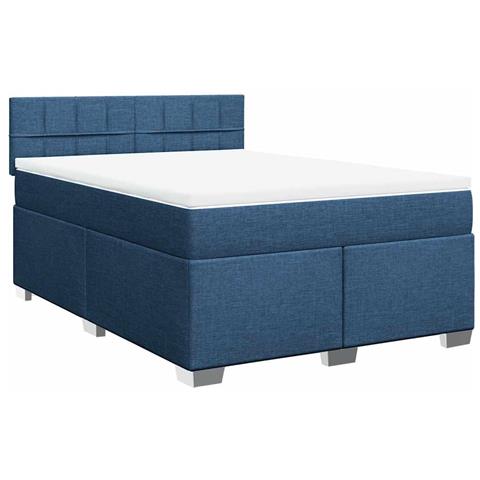 Giroletto a Molle con Materasso Blu 140x190 cm in Tessuto - Foto 1