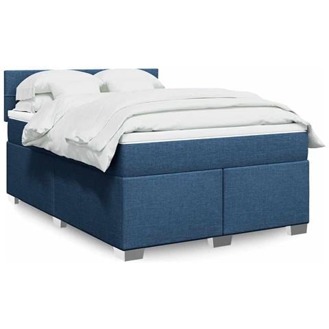 Giroletto a Molle con Materasso Blu 140x190 cm in Tessuto - Foto 2