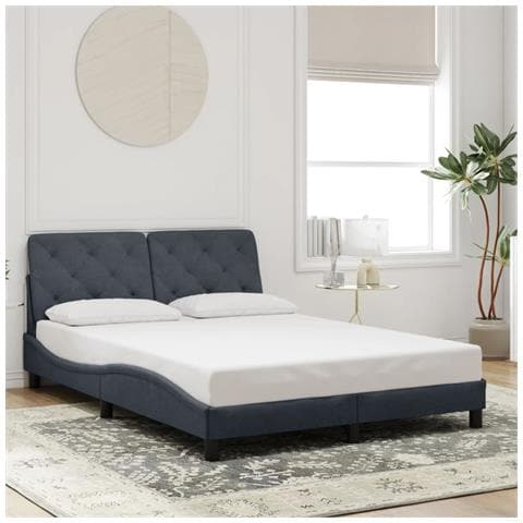 Giroletto senza Materasso Grigio Scuro 120x200 cm Velluto - Foto 2