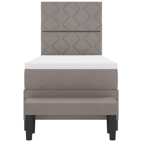 Letto con Box Spring con Materasso e Panchina Taupe 80x200 cm Tessuto - Foto 9