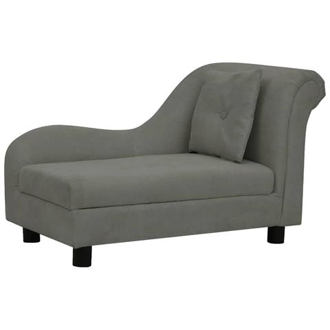 Divano per Cani con Cuscino Grigio Scuro 83x44x44 cm in Peluche - Foto 1