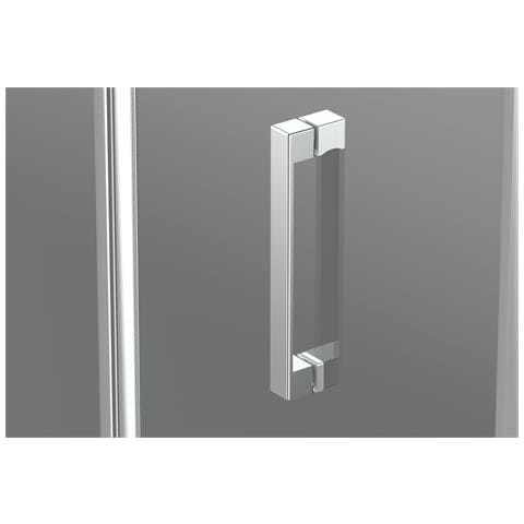 Box Doccia 2 Lati 80x100 Cm Fisso + Due Battenti H195 Cm Iole Cromato - Foto 5