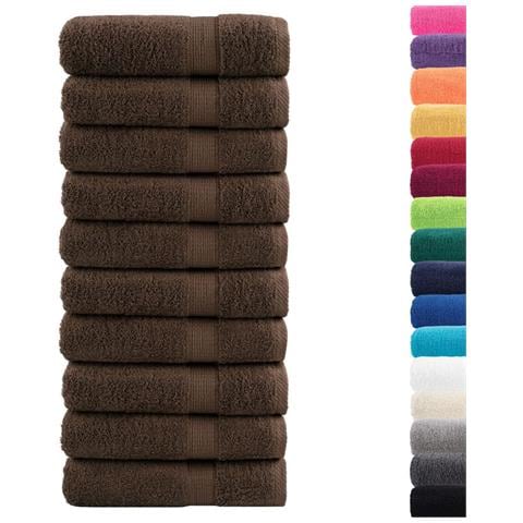Asciugamani per Sauna SOLUND 10 pz Grigi 50x100 cm 600gsm - Foto 2