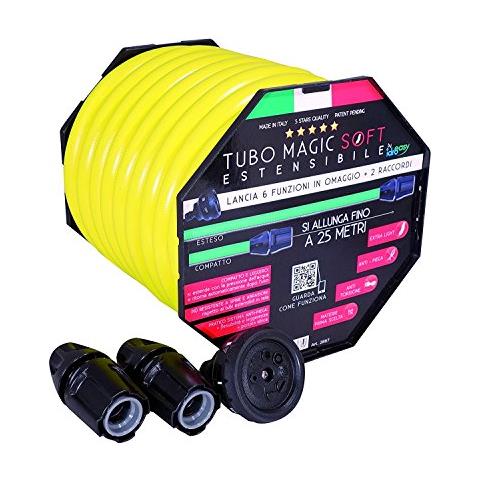 Magic Soft 25 Mt-tubo Estensibile Giardino Fino A 3 Volte La Sua Lunghezza Iniziale Tubo Elasticizzato Per Giardino Leggero Estensibile Flessibile Senza Nodi E Grovigli Tubo Irrigazione - Foto 1