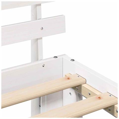Struttura del letto Bianco 100 x 200 cm Legno massello di pino - Foto 9