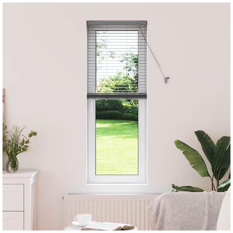 Tenda per Finestra con tende Manuale Grigio scuro Alluminio - Foto 2