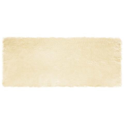 Tappeto Pecora Tafalla Crema 80 x 200 cm Poliestere - Foto 1