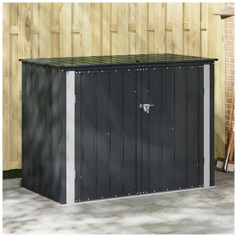 Scatola di Stoccaggio per Giardino Nero 151,5 x 82 x 110,5 cm - Foto 2