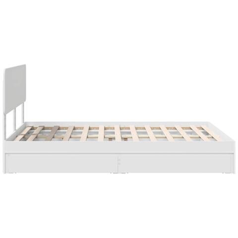 Letto con Contenitore Bianco 160 x 200 cm Legno multistrato - Foto 9