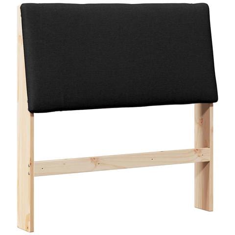 Testiera imbottita Nero 90 cm Pino massello - Foto 1