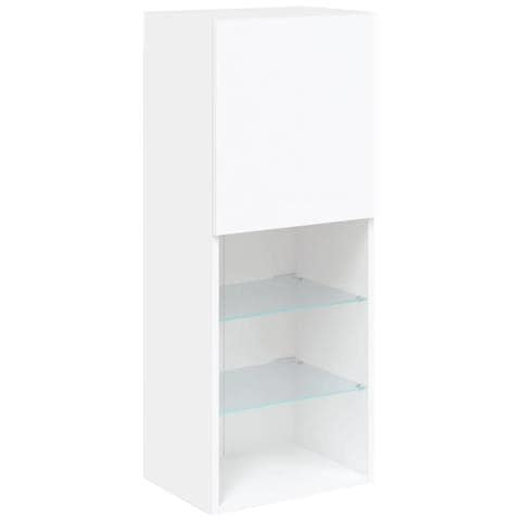 Mobili TV a Muro con LED 4pz Bianchi in Legno Multistrato - Foto 9