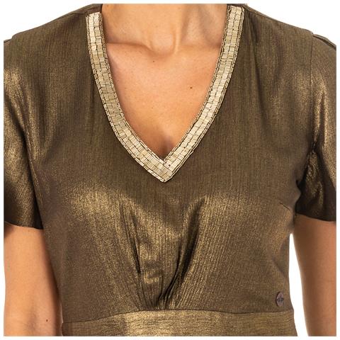 Abito Da Donna Scollo A V Manica Corta Kwd007 - Foto 3