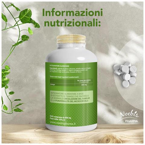 Ginkgo Biloba 500 Compresse - Estratto Secco di Foglie - Microcircolo e Circolazione (Confezione doppia) - Foto 5