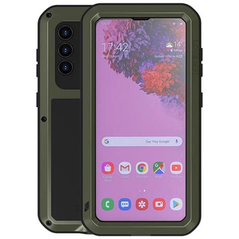 Cover per Galaxy S21 4G / 5G - Silicone+Vidrio+Metallo, Verde, Antiurto - Foto 1