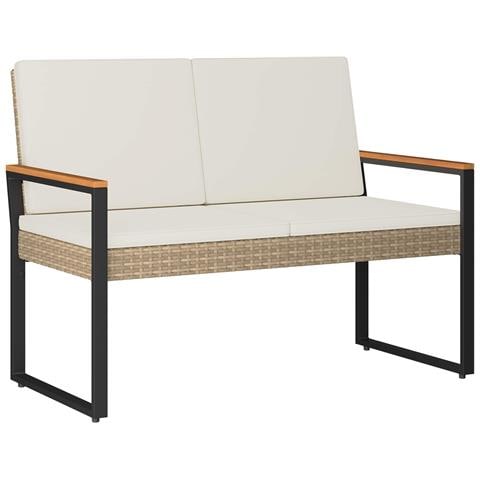 Panchina da esterno Beige e Bianco Crema 107 x 61 x 80 cm - Foto 1