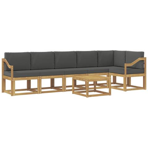 Set di divani da esterno 7 pcs Bianco e Antracite Poliestere - Foto 1