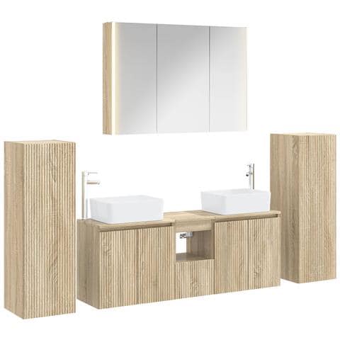 Set di mobili per il bagno 6 pcs Rovere Sonoma - Foto 1