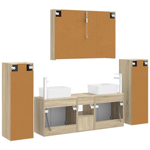 Set di mobili per il bagno 6 pcs Rovere Sonoma - Foto 9