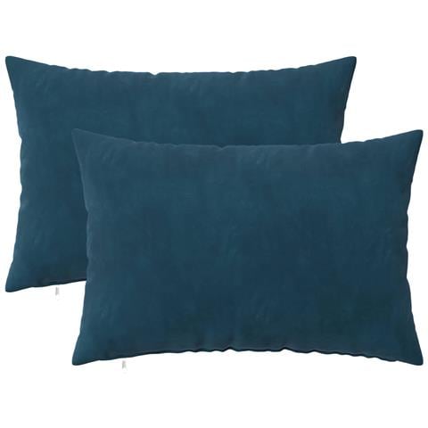 Cuscino con cuscino HEERLEN 2 pz Blu Velluto - Foto 1