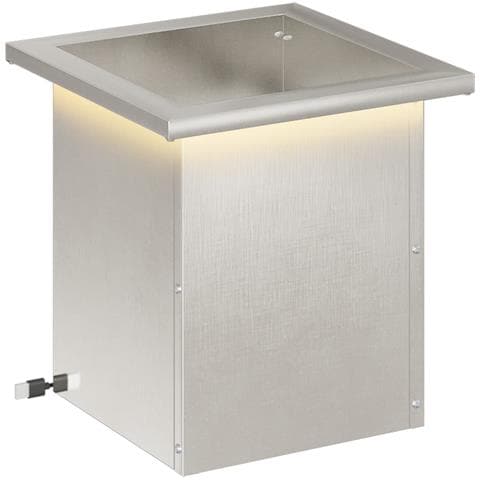 Fioriera da giardino con LED Argento 30 x 30 x 30 cm - Foto 1