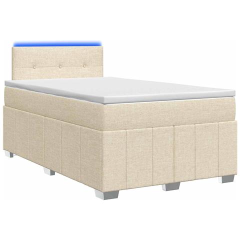 Letto box spring con materasso Crema 120 x 190 cm Tessuto - Foto 1