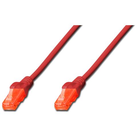 Cavo Rete Utp Cat. 6 Non Schermato 0.5 m - Rosso - Foto 1