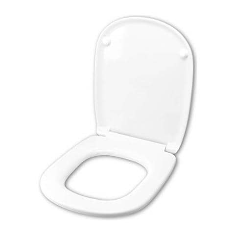 Copriwater Per FALERII ADRIA (Terra/Sospeso/Monoblocco) - Termoindurente Bianco, Cerniere Inox Con Chiusura Normale O Soft Close Con Sgancio Rapido, Made In Italy