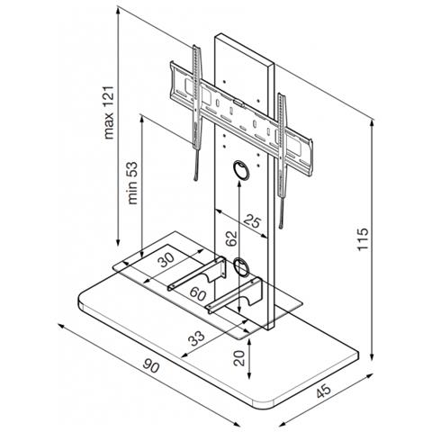 Supporto TV KT090BIO da pavimento 55" 40kg Colore Bianco - Foto 2
