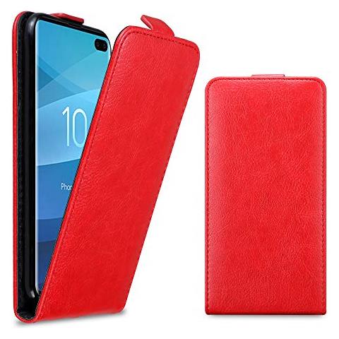 Custodia Compatibile Con Samsung Galaxy S10 Plus In Rosso Mela - Coperchio Protettivo In Design Flip Con Chiusura Magnetica - Foto 2
