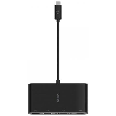 USB-C to Gigabit-Ethern. HDMI / VGA / USB-A-Adapter, black - Foto 2